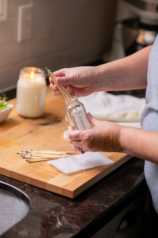 Long Stick Safety Matches 3.4" - 3 Pack - Glass Bottles