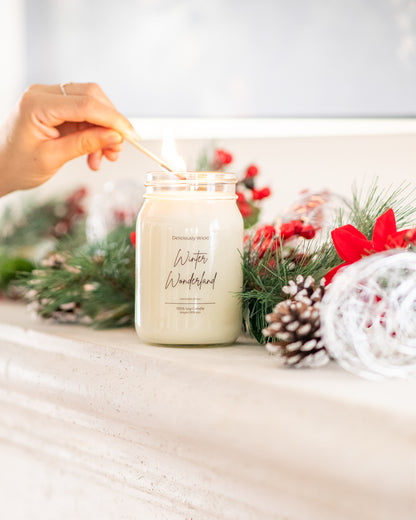 Winter Scents - 16oz Mason Jar Soy Candle