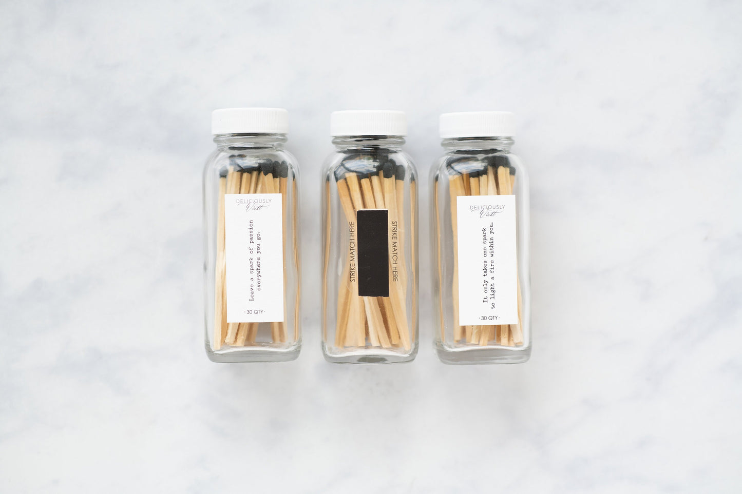3.4" Long Matches - 3 PACK Glass Bottle Eco-friendly Home Decor