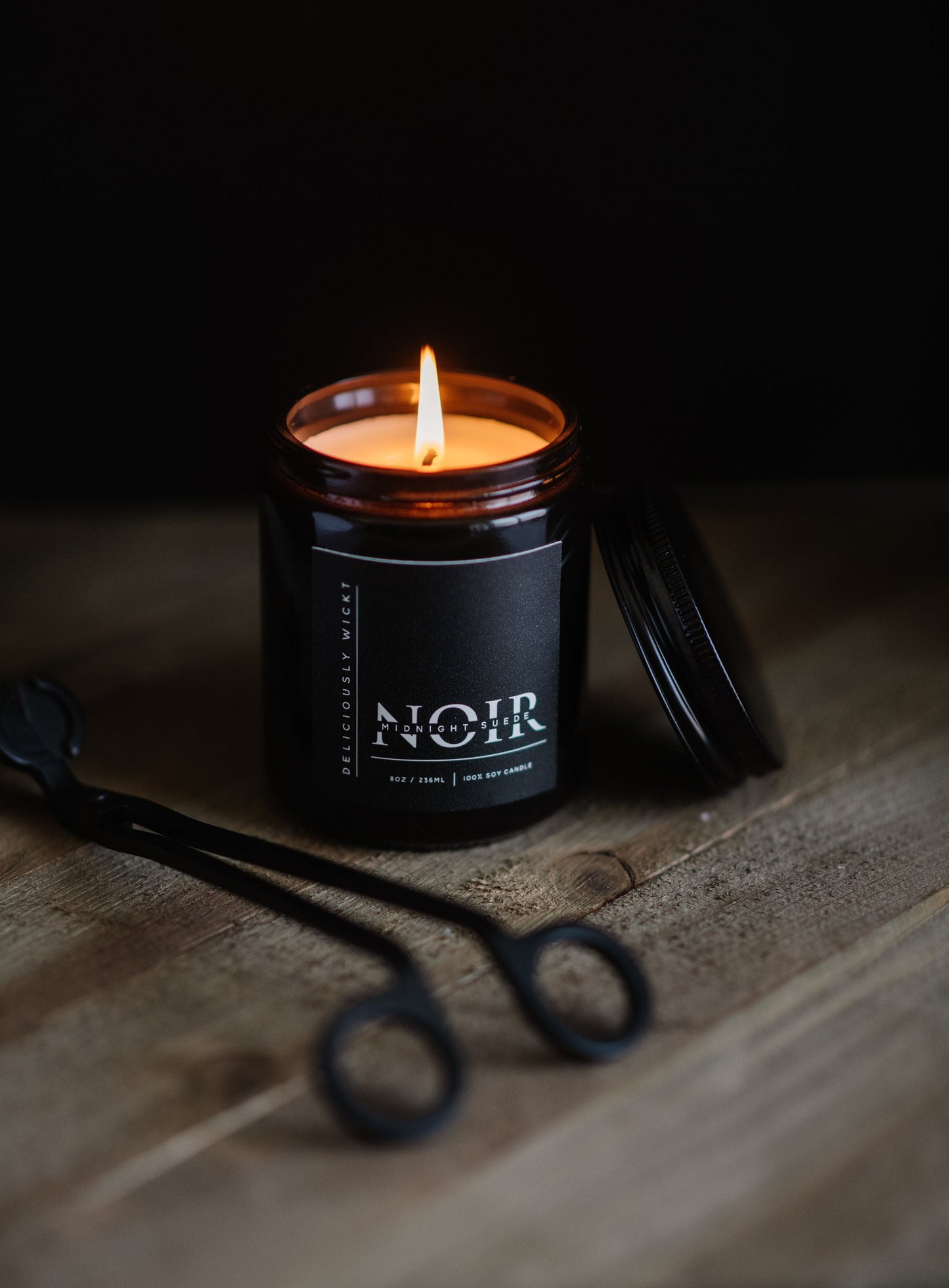 Midnight Suede - 8oz Scented Soy Candle NOIR