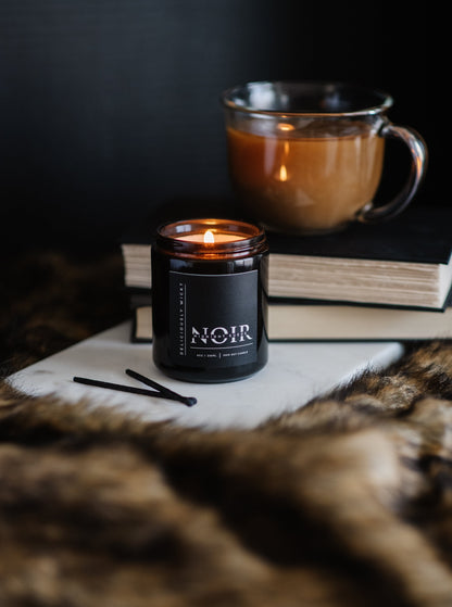 Midnight Suede - 8oz Scented Soy Candle NOIR