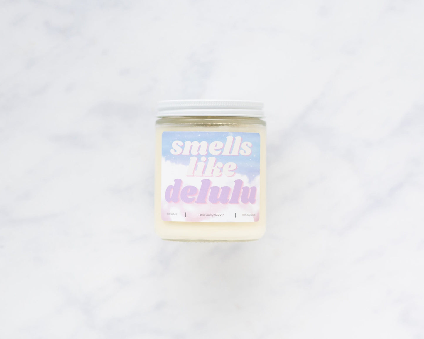 Smells Like Delulu - 8oz Soy Shimmer Candle Vegan