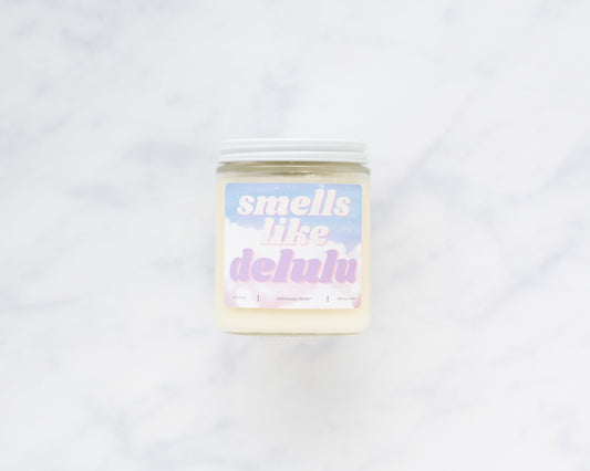 Smells Like Delulu - 8oz Soy Shimmer Candle Vegan