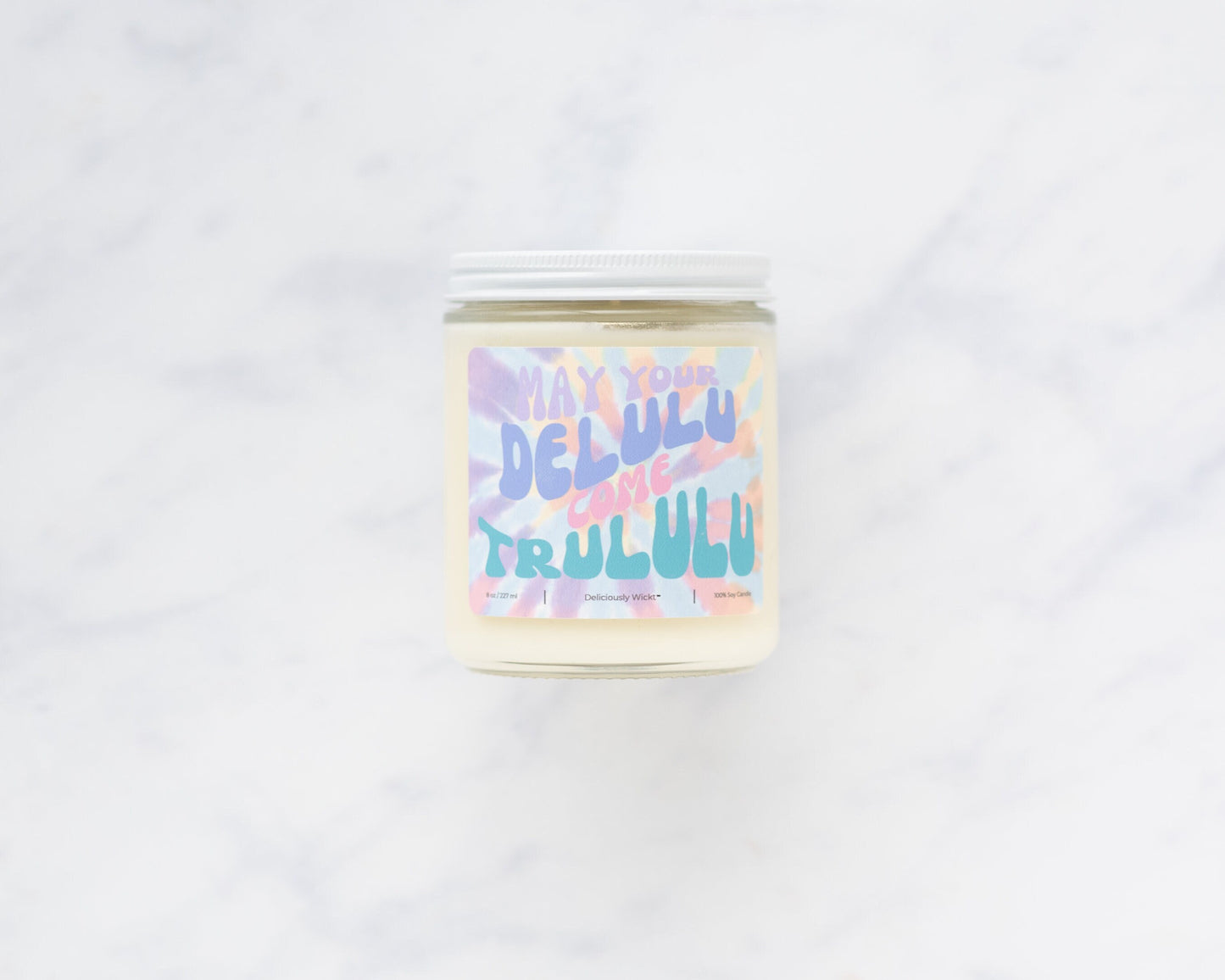 Delulu come Trululu - 8oz Soy Shimmer Candle Vegan