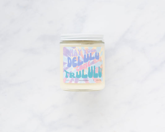 Delulu come Trululu - 8oz Soy Shimmer Candle Vegan